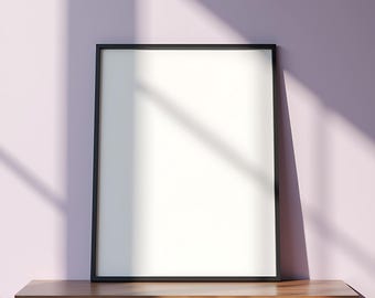 Thin Black Frame Mockup | Wall Art Mockup | PSD Frame Mockup | Modern Frame Mockup | Living Room Mockup | Black Frame Mockup | Simple Mockup