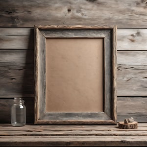 Set Di 2 Cornici Portafoto Rustiche In Legno MDF, 20x20 Cm, Quadrate, Per Parete O Tavolo, Decorazione Country