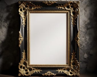 Baroque Antique Frame Mockup | Vintage Ornate Frame Mockup | Gothic Wall Art Mockup | Dark Victorian Frame | Art Mockup | Digital Download