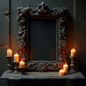 Gothic Dark Frame Mockup | Gothic Home Decor | Gothic Decor | Gothic Picture Frame | Goth Decor | Gothic Wall Art | Baroque Frame | Goth |