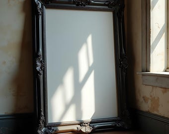 Tall, Dark Gothic Frame | Dark Frame Mockup | Poster Mockup | Wall Art Mockup | Black Frame Mockup | Baroque Frame | Antique Frame Mockup |