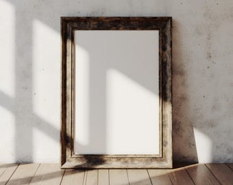 Vintage Wood Frame Mockup 4x5 Ratio | Rustic Poster Mockup | Wall Art Frame Mockup | Interior Frame Display | Poster Mockup | Frame Mockup |