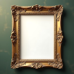 Vintage Frame Mockup | Vintage Poster | Gold Frame Mockup | Frame Mockup PSD | Wall Frame Mockup | Ornate Frame Mockup | Photo Frame Mockup
