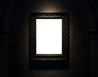 Dark Gothic Frame Mockup Bundle | Frame Mockup PSD | Wall Art Print Frame Mockup | Wall Art Frame Mockup | Vintage Frame Mockup | Art Mockup