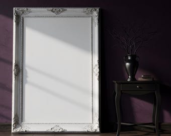 Ornate Frame Mockup | Gothic Poster Frame PSD | Black Wall Art Display | Elegant Interior Frame Template
