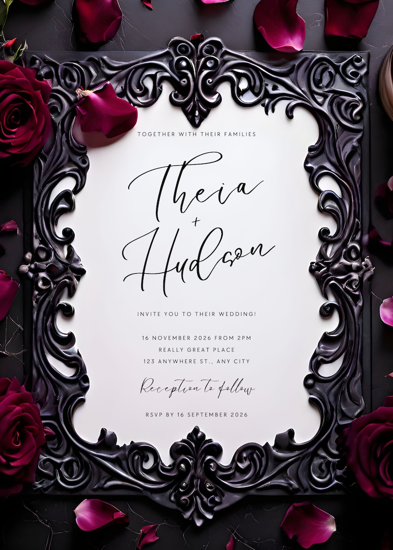 Gothic Wedding Card Mockup Wedding Card Wedding Mockup Bundle Marriage ...