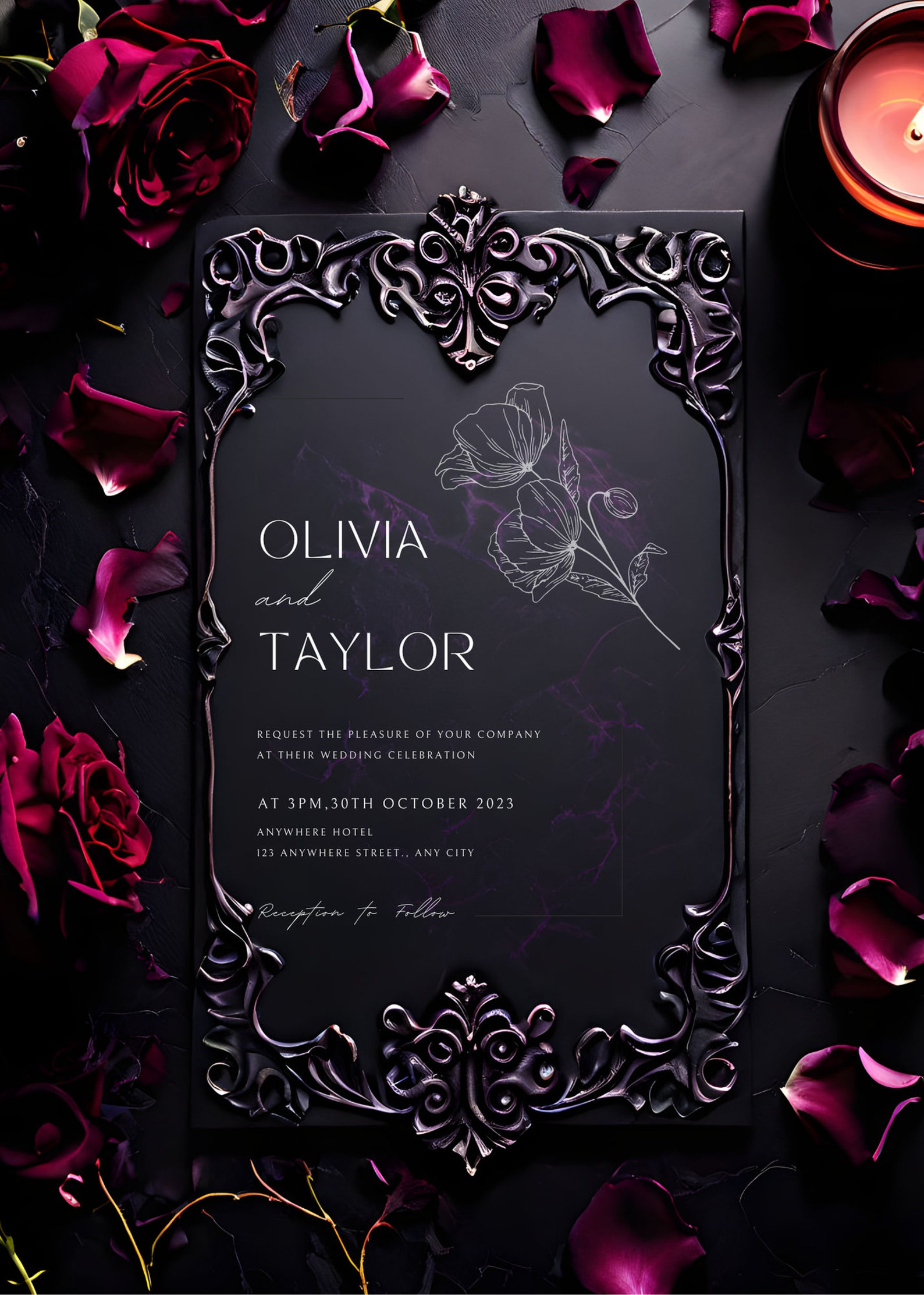 Gothic Wedding Card Mockup Wedding Card Wedding Mockup Bundle Marriage ...