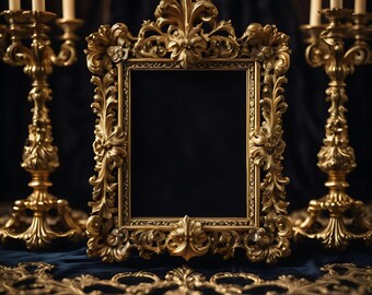 Baroque Frame Mockup | Digital Download | Vintage Printable | Vintage Frames | Boho Frame | Vintage Wall Decor | Vintage Print | Vintage |