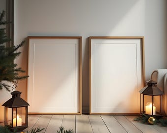 Modern Living Room Mockup Two DIN A Sized | Two Frames Mockup | Poster Mockup PSD | PSD Frame Mockup | Vertical Frame Mockup | Art Mockup |