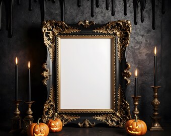 Halloween Gothic Frame Mockups | Dark Ornate Wall Art Mockup | Spooky Haunted Decor Digital Frames | Gothic Wall Art Mockup | Frame Mockup