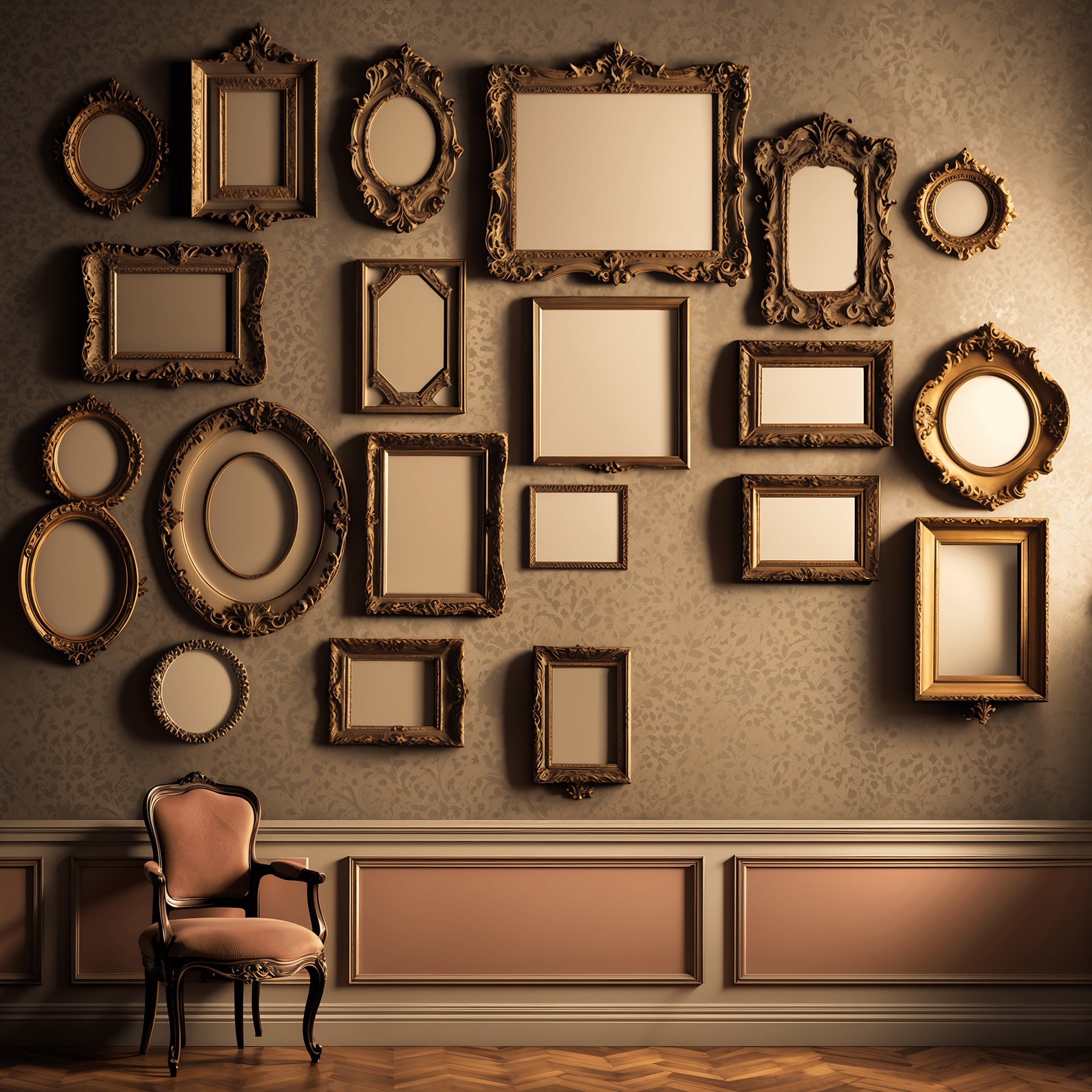 Victorian Wall Art Frame Mockup Digital Wall Art Printable Art