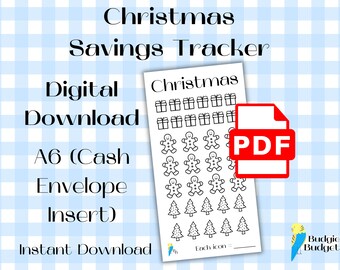 Christmas Savings Tracker | A6 Cash Envelope Insert | Printable PDF Download | Sinking Funds