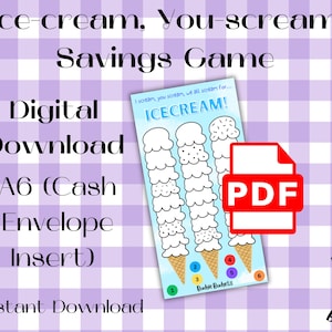 Eis, du schreist Spar-Challenge | A6 Cash Umschlag Einlage | PDF Download | Geld sparen | Einsparungen | Mini-Spar-Challenge