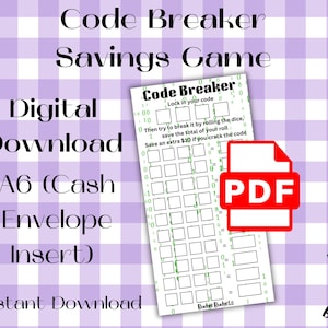 Code Breaker Einspar-Challenge | A6 Cash Umschlag Einlage | PDF Download | Geld sparen | Einsparungen | Mini-Spar-Challenge