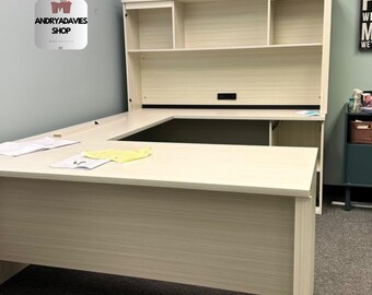 Sixty six W Logan U- or L-Shaped Executive Office Desk with Pedestal and Hutch