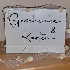 Geschenke und Karten Schild für Geschenketisch/Hochzeit - 3D-Druck - minimalistisch - Kalligrafie-Schriftart