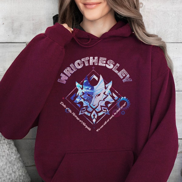 Impression graphique anime subtile Wriothesley Genshin Impact Fashion | Sweat-shirt à capuche unisexe épais et confortable