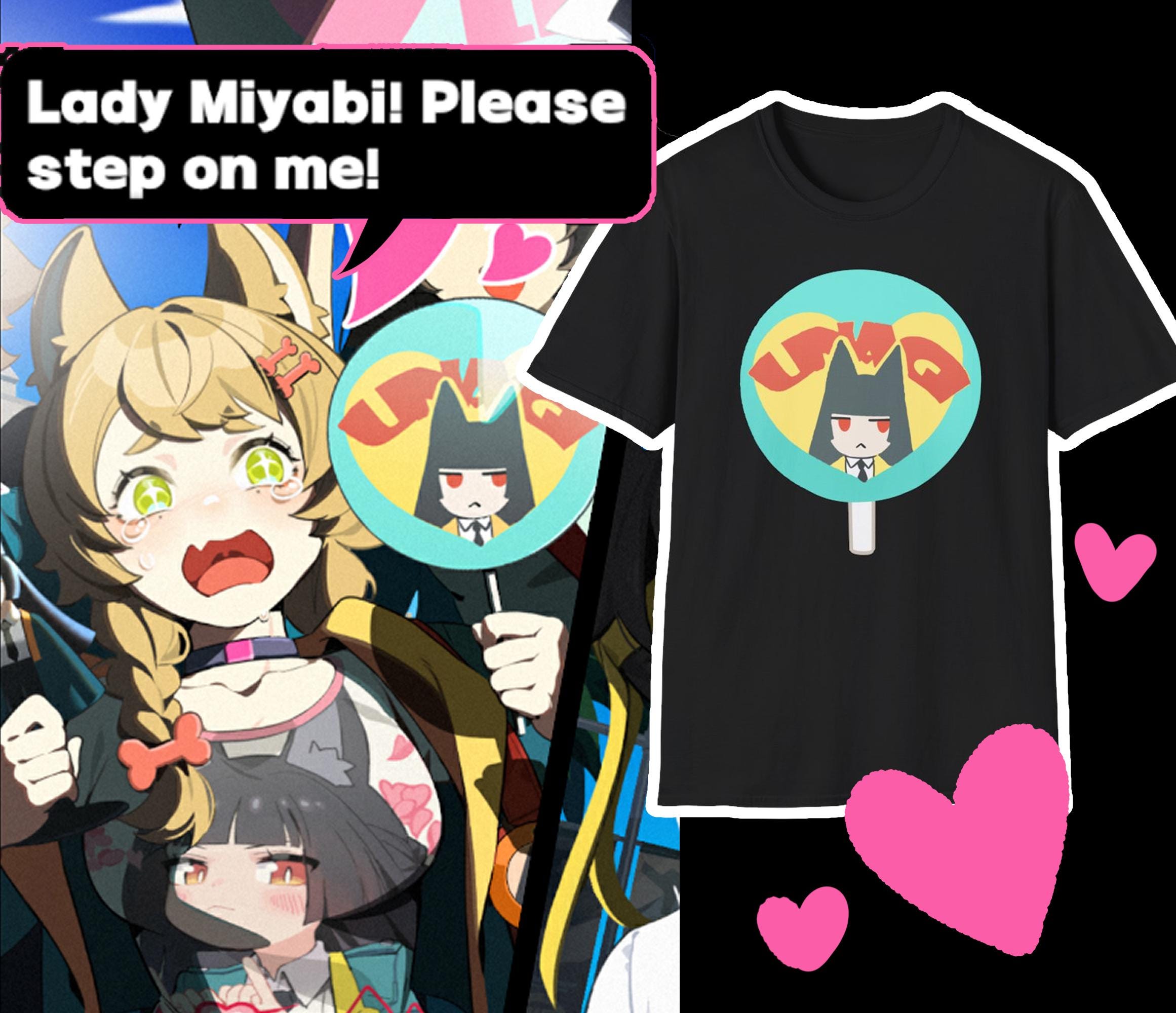 Miyabi Uchiwa Fan Meme T-Shirt Softstyle Graphic Tee Subtle Casual Cosplay Zenless Zone Zero Fangirl Fanboy Streetwear Subtle Hoshimi Miyabi
