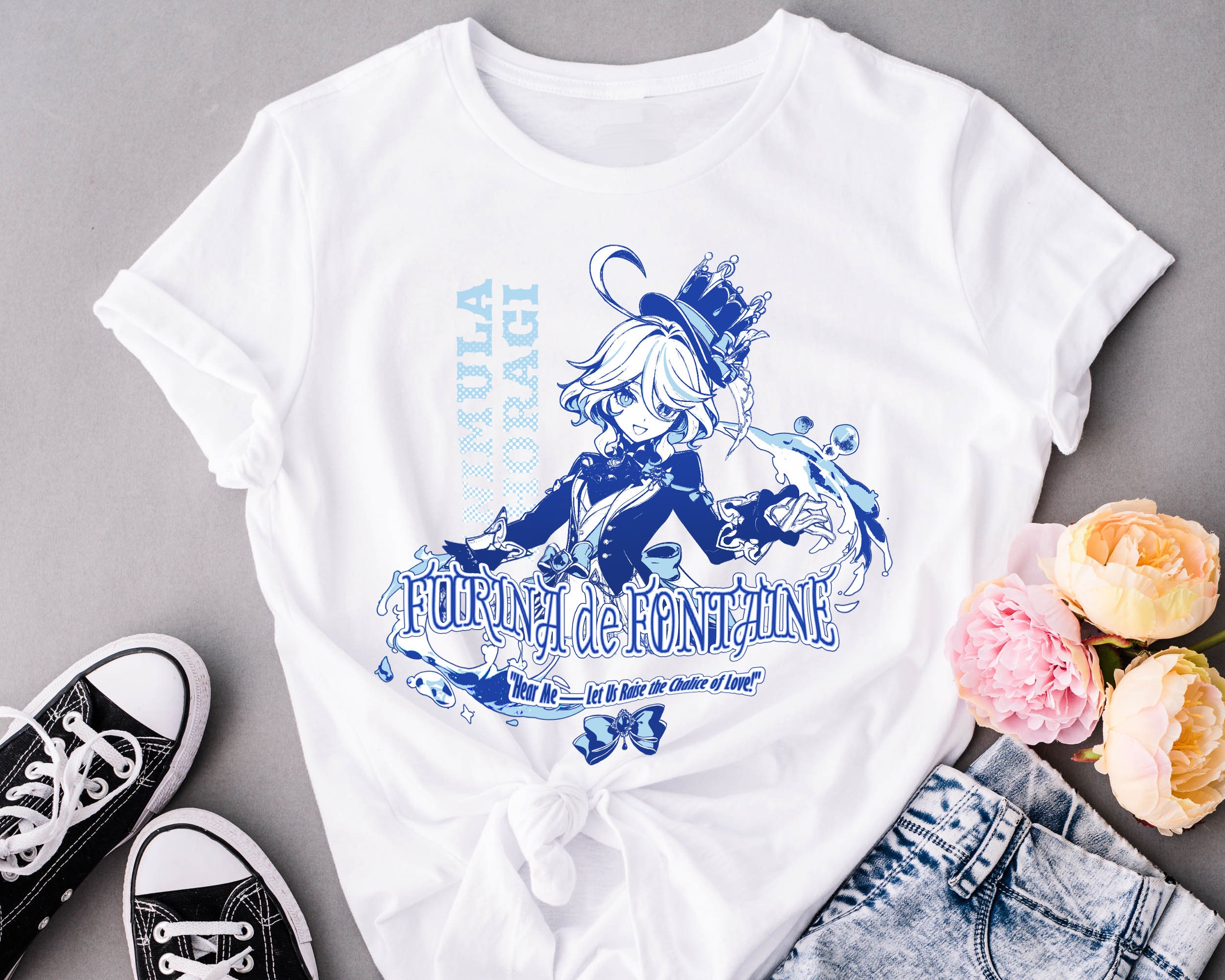 Furina de Fontaine Genshin Impact Manga Style Subtle Anime Graphic  | Graphic Tee Shirt Aesthetic Unisex Softstyle T-Shirt