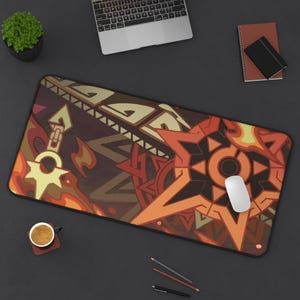 Mouse Pad Krocoworld The Orange Star Design: Tappetino In Tessuto Con Base Antiscivolo, Bordi Intrecciati (32x27 Cm) - 2