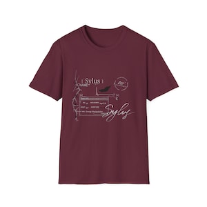 Sylus Love and Deepspace Inspired Subtle Graphic Text Minimalistic Signature Quote Streetwear Tee | LADS Otome Game Unisex Softstyle T-Shirt Maroon