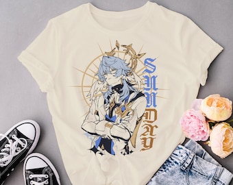 Sunday Honkai Star Rail Manga Subtle Graphic Aesthetic | Graphic Tee Shirt Aesthetic Unisex Softstyle T-Shirt | Monochrome Pop Art