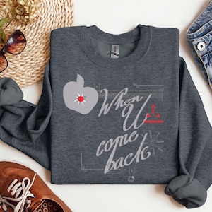 Caleb Crewneck Sweater Love and Deepspace When U Come Back Inspired Graphic Text Minimalistic Streetwear Subtle Cozy Unisex Sweatshirt