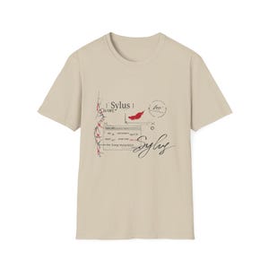 Sylus Love and Deepspace Inspired Subtle Graphic Text Minimalistic Signature Quote Streetwear Tee | LADS Otome Game Unisex Softstyle T-Shirt Sand