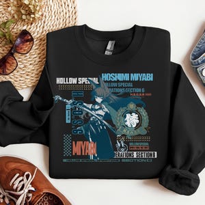 Hoshimi Miyabi Zenless Zone Zero Stylish Streetwear Gamer Retro Graphic Crewneck Sweater | ZZZ Anime Aesthetic ZZZero Vintage Sweatshirt