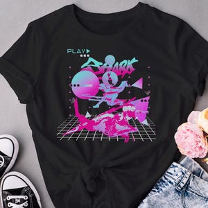 Ellen Joe Retro Vaporwave Glitch Aesthetic y2k fashion Zenless Zone Zero Softstyle T-Shirt | ZZZ Inspired Aesthetic Unisex Graphic Tee
