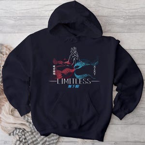 Popular Anime Inspired Gojo Limitless Infinity Stylish Streetwear | Subtle Unisex Cozy Heavy Blend Hooded Sweatshirt Hoodie Sweater