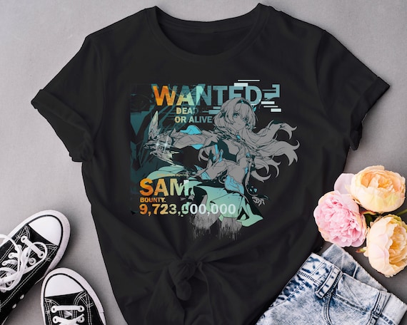 Firefly / Stellaron Hunter SAM Wanted Poster Vintage Honkai Star Rail Manga Graphic | Graphic Tee Shirt Aesthetic Unisex Softstyle T-Shirt