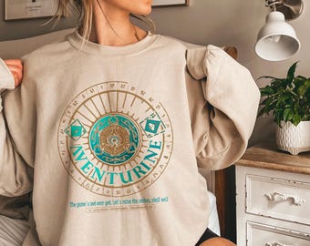 Aventurine Vintage Subtle Honkai Star Rail Retro Minimalistic Streetwear Penacony | Cozy Heavy Blend Unisex Crewneck Sweatshirt Sweater