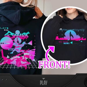Ellen Joe Hoodie Retro Neon Vaporwave Glitch Aesthetic y2k fashion Zenless Zone Zero Streetwear | Unisex Heavy Blend Hooded Sweater