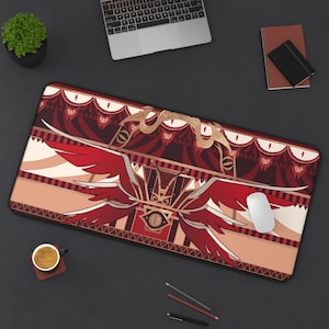 No oficial Lucifer Fanmerch Hotel Hazbin Desk Mat Estética sutil / Kawaii Gaming Keyboard Accesorio Mouse Pad