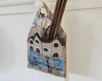 Studio pottery hanging ceramic scene