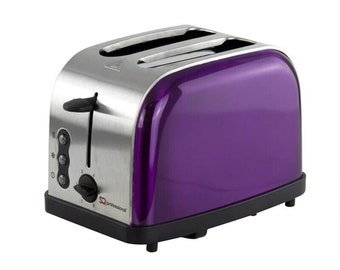 Have one to sell? Sell it yourself 900W Metallic 2 Slice Toaster Stainless Steel Kitchen Toaster - Purple