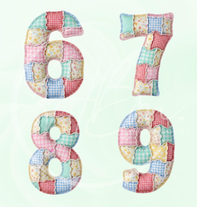 Faux Patchwork Alphabet PNG Clipart Bundle, Quilted ABC Letters Graphic ...