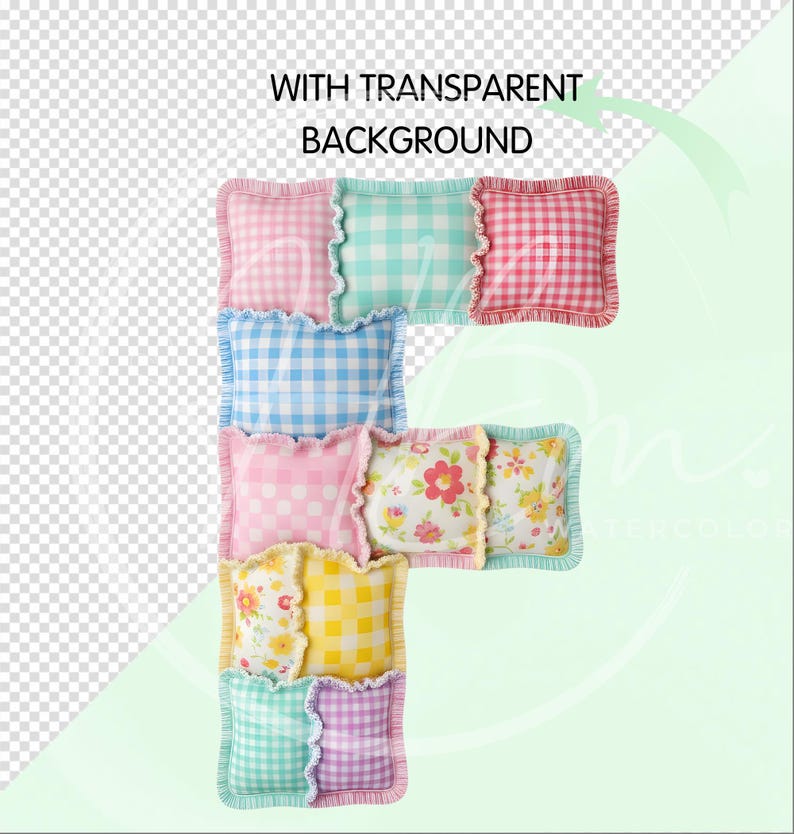Faux Patchwork Alphabet PNG Clipart Bundle, Quilted ABC Letters Graphic ...