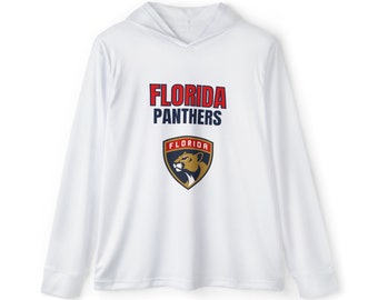 Florida Panthers Sports Hoodie, White Version, NHL Ice Hockey, Men's Sports Warmup Hoodie, Sports Gift For Him, Boyfriend Gift Idea,