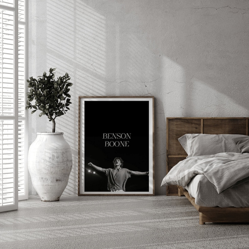 Benson Boone Poster, Music Wall Art, Fireworks and Rollerblades Print