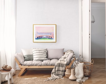 VIRGINIA TECH watercolor art print