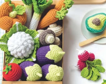 Easy Fruits and Vegetables Crochet Pattern: Amigurumi E-Book (PDF Download)