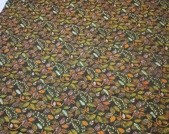 Handgetekende Indonesische batik met kleurrijk bladerenontwerp, volledige batik Tulis Madura, Indonesische batikstof, gemaakt in India