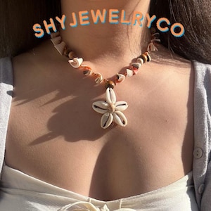 Cowrie Ocean Beach Shell Necklace Jewelry | Bohemian Shell Macrame Choker | Summer Beaded Necklace