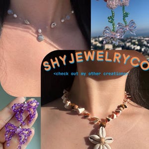 Pearls Beaded Purple Starfish Choker