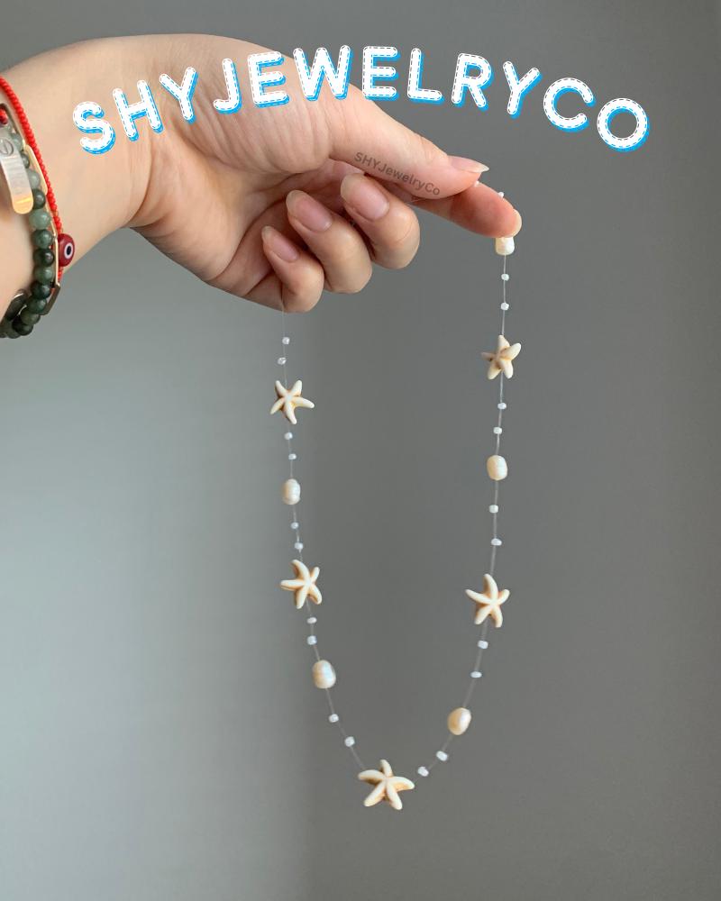 Pearls Beaded Black Starfish Choker main image 1