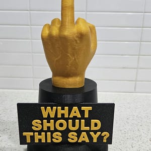 Up Yours Middle Finger Novelty Gag Trophy