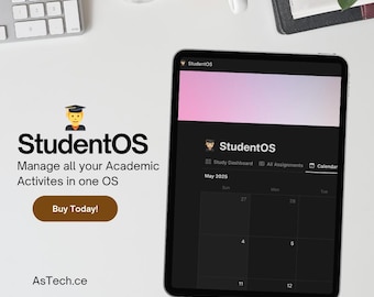 StudentOS Notion Template | Academic Planner & Tracker | Study Organizer | All-in-One Student Dashboard