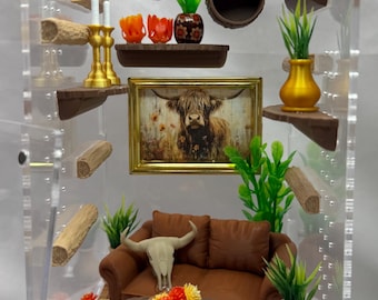 Handmade Western Style Spider Enclosure Decor | Rustic Living Room Set